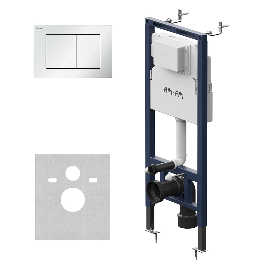 Инсталляция для подвесного унитаза AM.PM MasterFit II012713.0201 с механ. клавишей S, белая