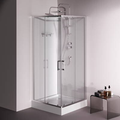 Душевая кабина 90x90 AM.PM Above W9XC-403-9090MT профиль серебристый, низкий поддон