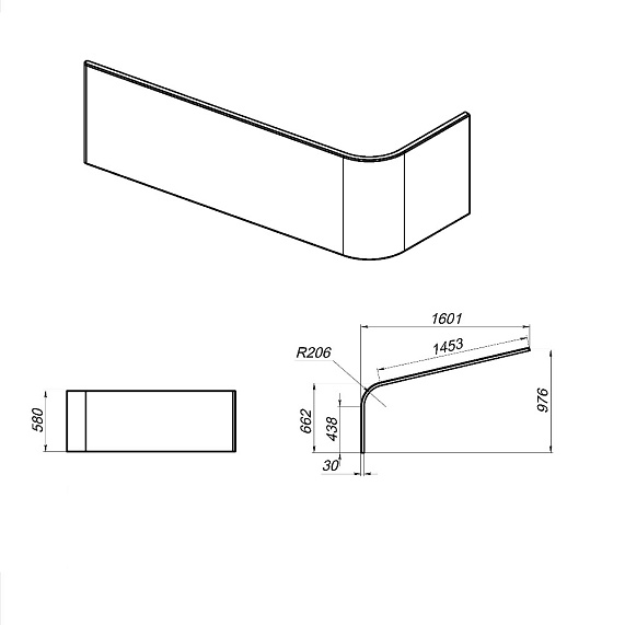 Ванна акриловая 100x160 AM.PM Spirit W72A-160L100W-A2 асимметричная белая глянцевая-3