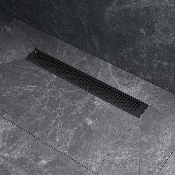 Душевой трап (лоток) 50 AM.PM MasterFlow W01SC-P11-050-01BM комбинированный затвор с черной матовой решеткой-5