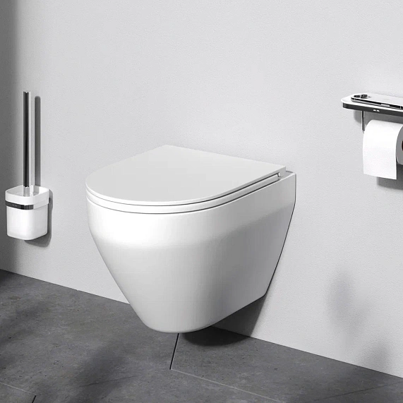 Унитаз подвесной безободковый с инсталляцией AM.PM Spirit 2.0 IS47051.701700 сиденьем микролифт, хром пневм. клавишей-2