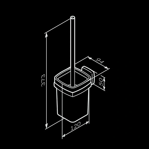 Ершик для унитаза AM.PM Gem A9033400 со стеклянной настенной подставкой, хром-3