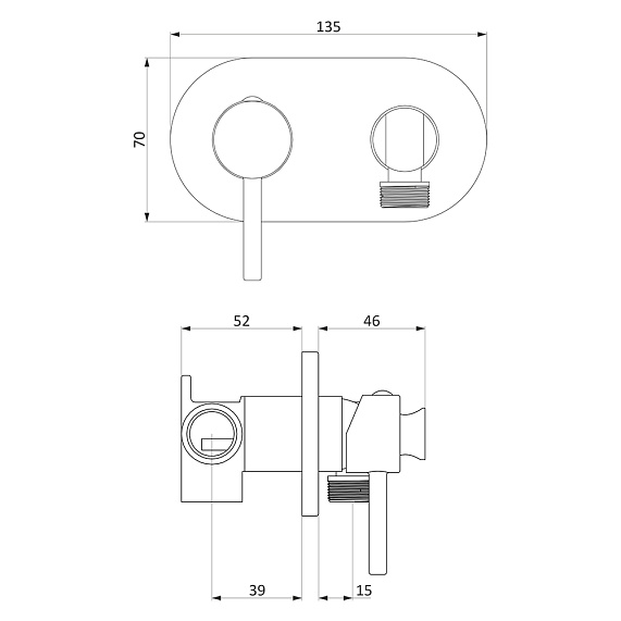 Гигиенический душ со смесителем Damixa Option 214000000 бронзовый встраиваемый, шланг 1500, держатель-8