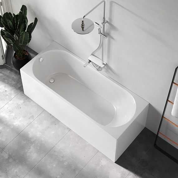 Ванна акриловая 170 AM.PM Moxie W9MA-170-070W-A2ROFL с каркасом и слив-переливом, белая-1