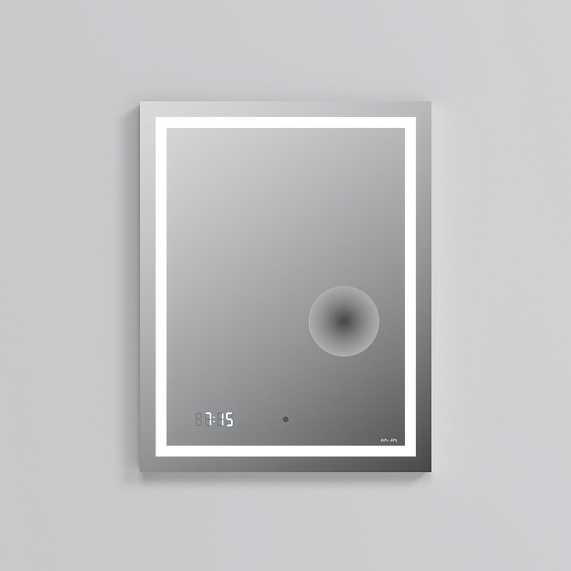 Зеркало с подсветкой в ванную прямоугольное 55 AM.PM Gem M91AMOX0553WG сенсорное с часами и косметическим зеркалом-4