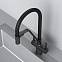 Смеситель для кухни AM.PM Func F8F07822 высокий, черный с каналом для питьевой воды и гибким черным изливом