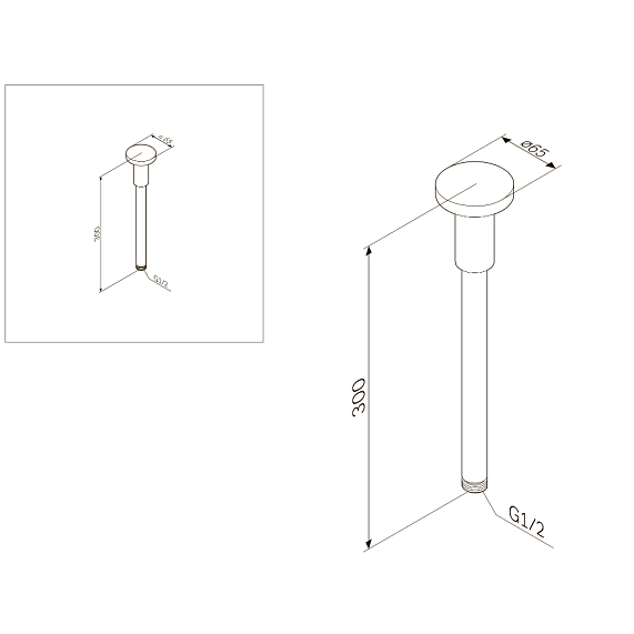 Держатель для тропического душа AM.PM F0500600 хром-2