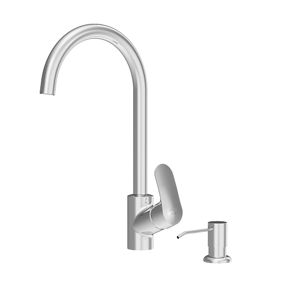 Смеситель для кухни AM.PM Like F8007D00 высокий, хром + дозатор для моющего средства-8