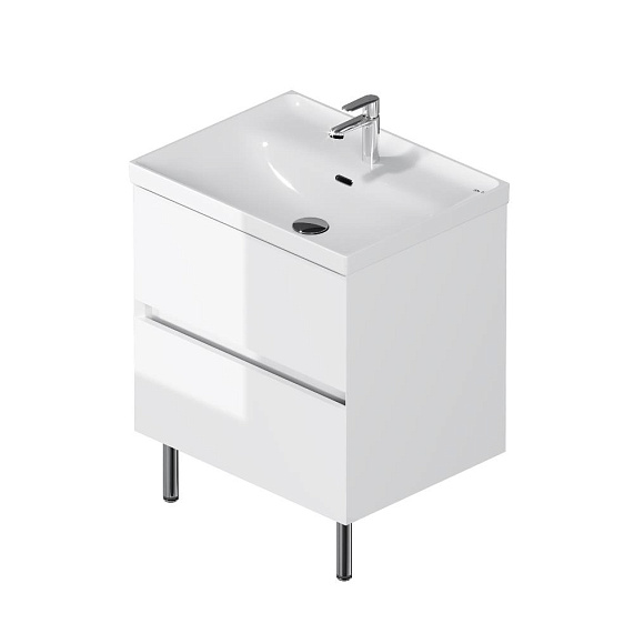 Тумба под раковину 60 AM.PM Above M9XFSX0602WG напольная, белая глянцевая-9