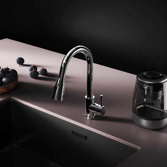 Смеситель для кухни AM.PM X-Joy S F85B07500 высокий, с выдвижным изливом, хром-3