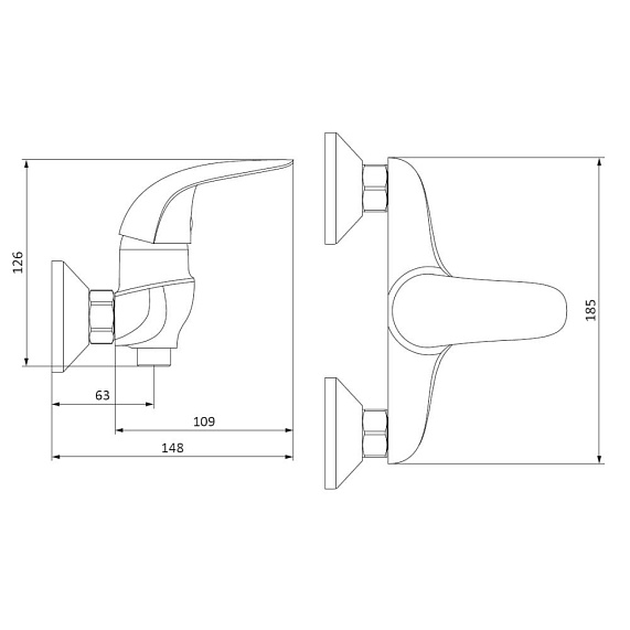 Смеситель для душа Damixa Eclipse 312000001 хром-2