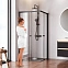 Душевое ограждение без поддона 90x90 AM.PM X-Joy W94G-403-9090-BT1K профиль черный матовый