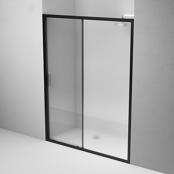 Душевая перегородка с дверью 150x195 AM.PM Gem W90G-150-1-195BM матовое стекло, профиль черный матовый-3