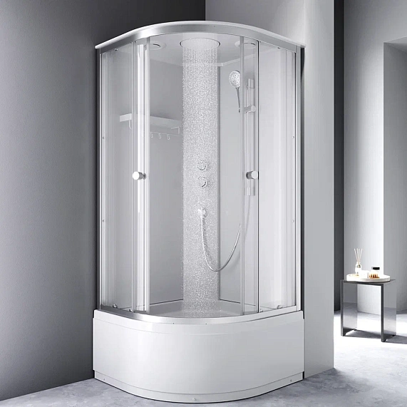 Душевая кабина 90x90 AM.PM X-Joy W94C-401A-090MT профиль серебристый, высокий поддон-4