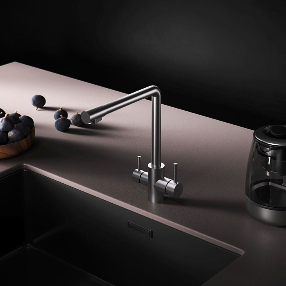 Смеситель для кухни AM.PM X-Joy S F85B05711 высокий, с каналом питьевой воды, сатин-4