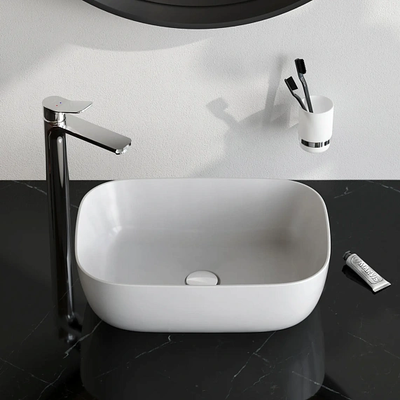 Раковина накладная 45 AM.PM Struktura M9SWCC0451WG белая глянцевая-1