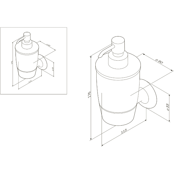 Дозатор для мыла настенный стеклянный AM.PM Like A8036900 хром-7
