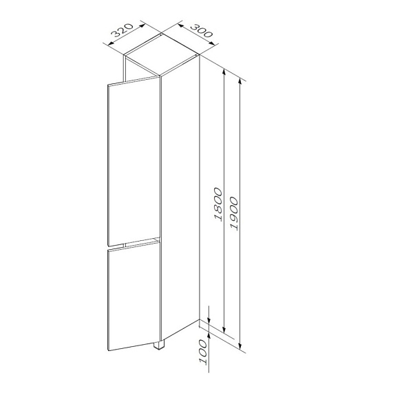 Шкаф-пенал для ванной 30 AM.PM Gem S M91CSR0306OF напольный правый светлый дуб-4