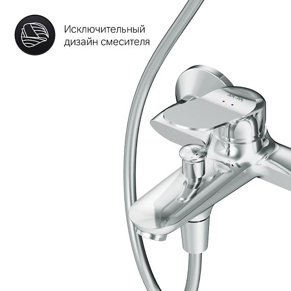 Душевая система AM.PM Sunny F40885C14 стойка с тропическим душем, смесителем, изливом, хром-7