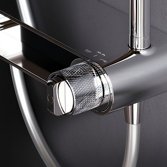 Душевая система AM.PM X-Joy F0785A600 стойка с тропическим душем, смесителем, хром-3