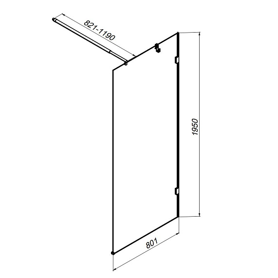 Душевая перегородка 80x195 AM.PM X-Joy W94WI-80-F1-MTE прозрачное стекло, профиль хром-5