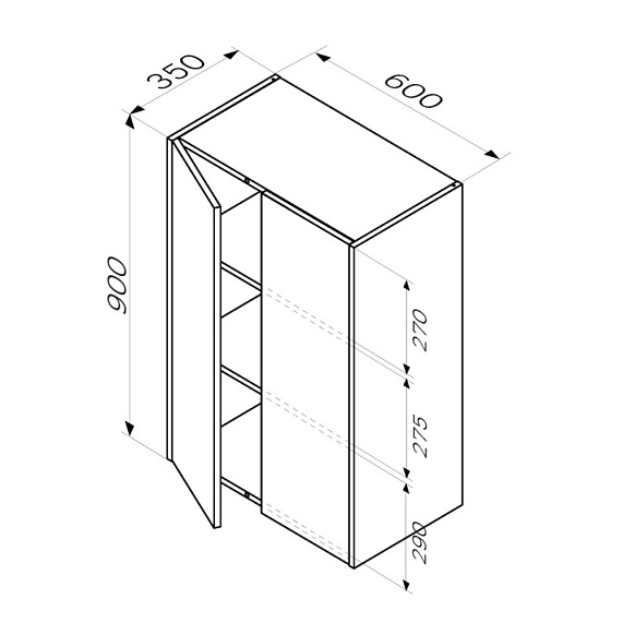 Шкаф с полками 60 AM.PM Func M8FCH06029OF под дерево-4