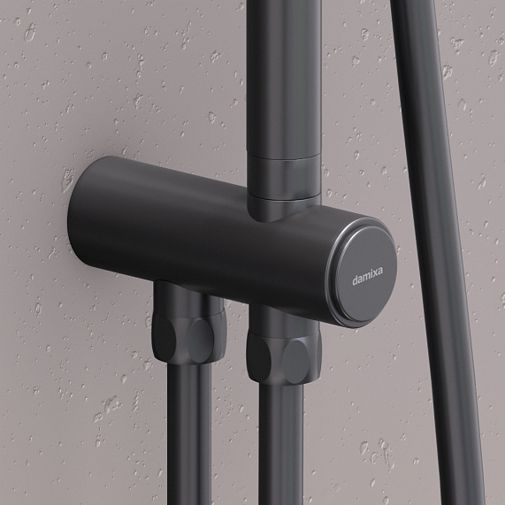 Душевая система Damixa Gala 953000300 стойка с тропическим душем, черная матовая-2