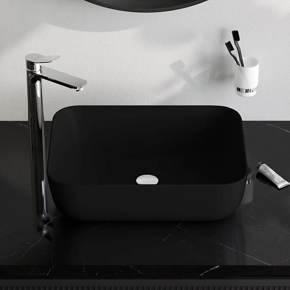 Раковина накладная 51 AM.PM Struktura M9SWCC10510BM черная матовая-1