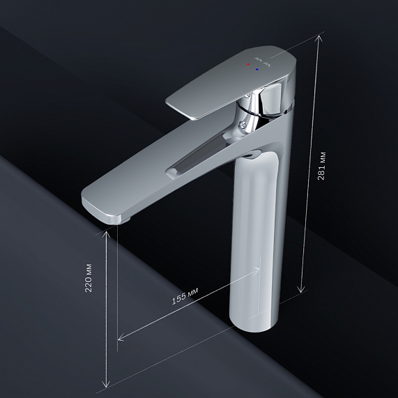 Смеситель для раковины (умывальника) AM.PM Gem F90A92000 высокий, хром-7