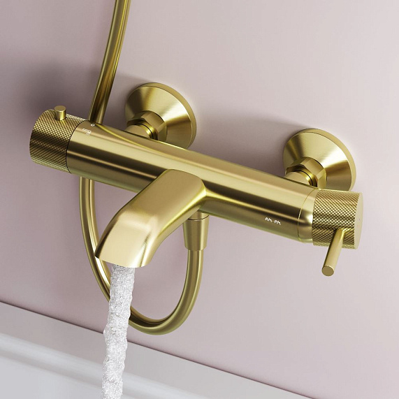 Смеситель для ванны и душа AM.PM Libre F6010019 брашированное золото-1