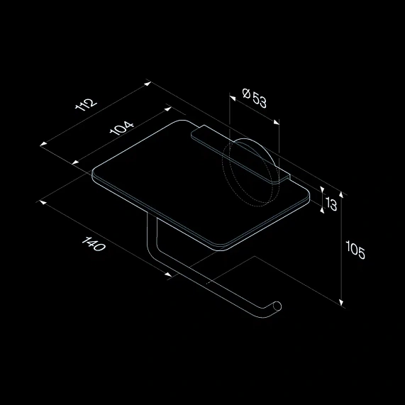 Держатель для туалетной бумаги настенный AM.PM X-Joy A85A341522 со стеклянной полочкой, черный-7