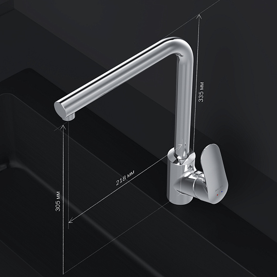 Смеситель для кухни AM.PM Like F8005000 высокий, хром-6