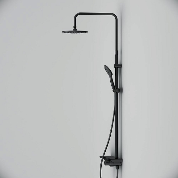 Душевая система AM.PM Gem F0790722 стойка с тропическим душем, смесителем, изливом, черный-6
