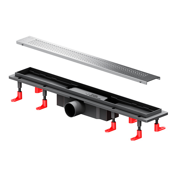 Душевой трап (лоток) 60 AM.PM PrimeFlow W02SC-P11-060-01SB комбинированный затвор со стальной матовой решеткой-10