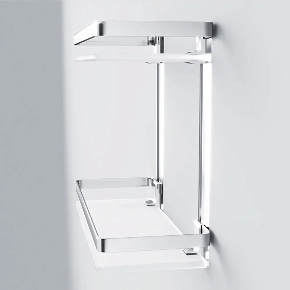 Полка в ванную AM.PM Sense L A7455200 двухъярусная, серебристый металл, стекло-3