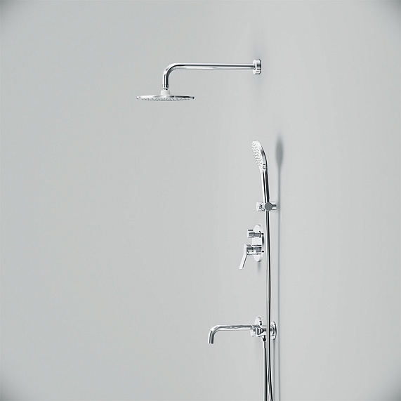 Встраиваемая душевая система AM.PM X-Joy FB85A3RH30 хром: тропический верхний душ, излив с душевой лейкой-6