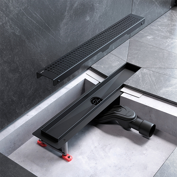 Душевой трап (лоток) 50 AM.PM MasterFlow W01SC-P11-050-01BM комбинированный затвор с черной матовой решеткой-7