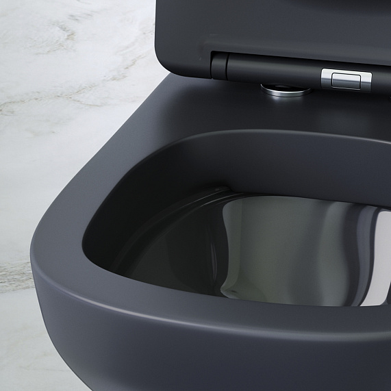 Унитаз подвесной AM.PM X-Joy S C85A1700MBSC безободковый с сиденьем микролифт, черный матовый-2