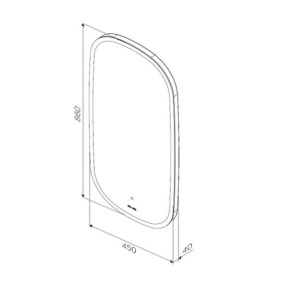 Зеркало с подсветкой в ванную закругленное 45 AM.PM Func M8FMOX0451WGH сенсорное-6