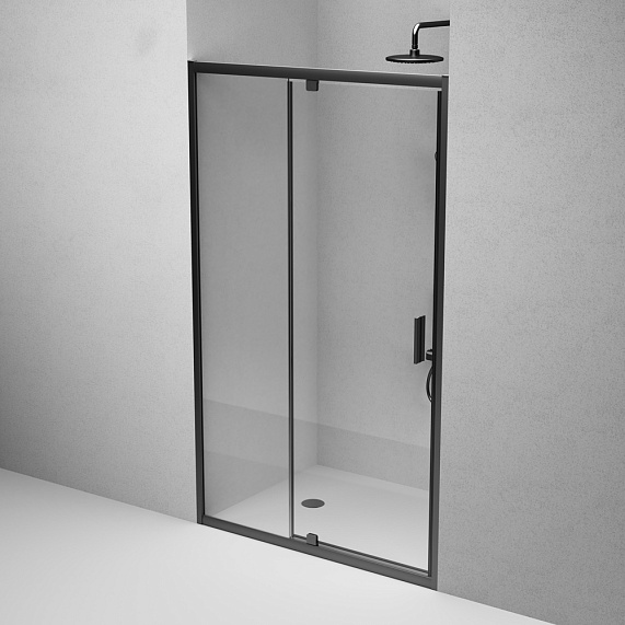 Душевая перегородка с дверью 120x195 AM.PM Gem W90G-120-1P-BT прозрачное стекло, профиль черный матовый-3
