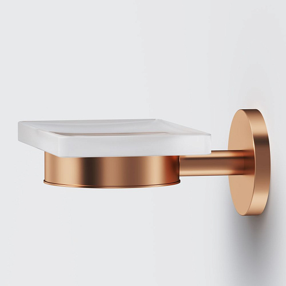 Мыльница стеклянная настенная AM.PM X-Joy A85A34244 розовое золото-3