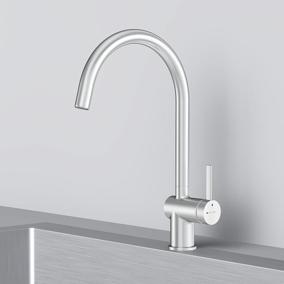 Смеситель для кухни AM.PM Func F8F07011 высокий с С-изливом, сатин-6