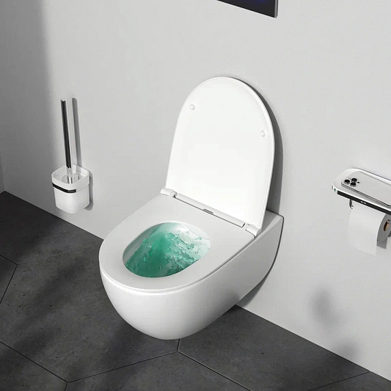 Унитаз подвесной с инсталляцией AM.PM Awe IS49051.111700 сиденьем микролифт, хром пневм. клавишей-3