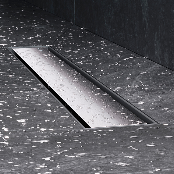 Душевой трап (лоток) 50 AM.PM MasterFlow W01SC-U11-050-04SB комбинированный затвор со стальной матовой решеткой под плитку-13