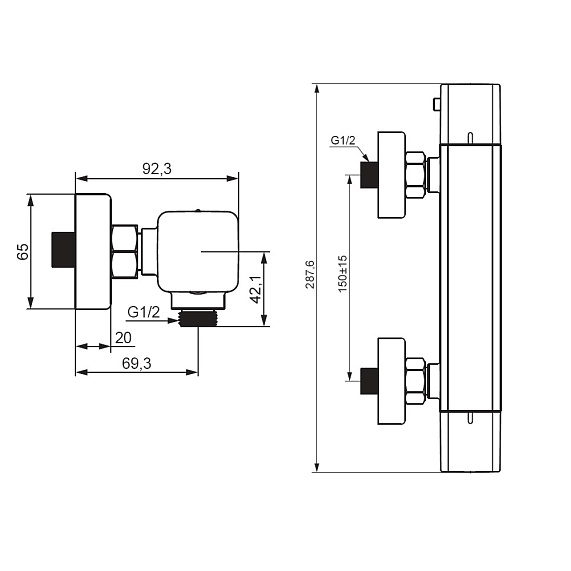 Смеситель для душа Damixa Gala 536000300 с термостатом-4