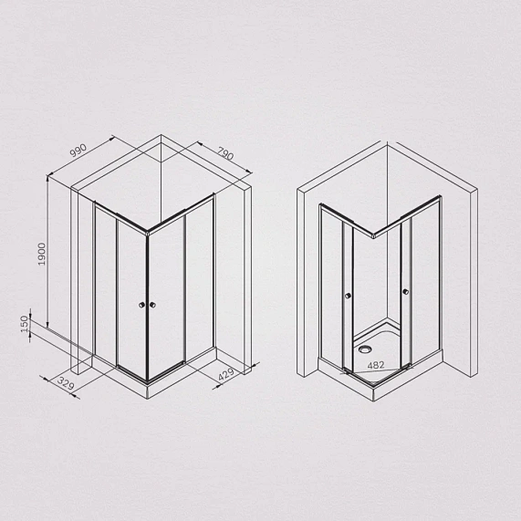 Душевое ограждение без поддона 80x100 AM.PM X-Joy W94G-403-100280-MT1K профиль серебристый-6