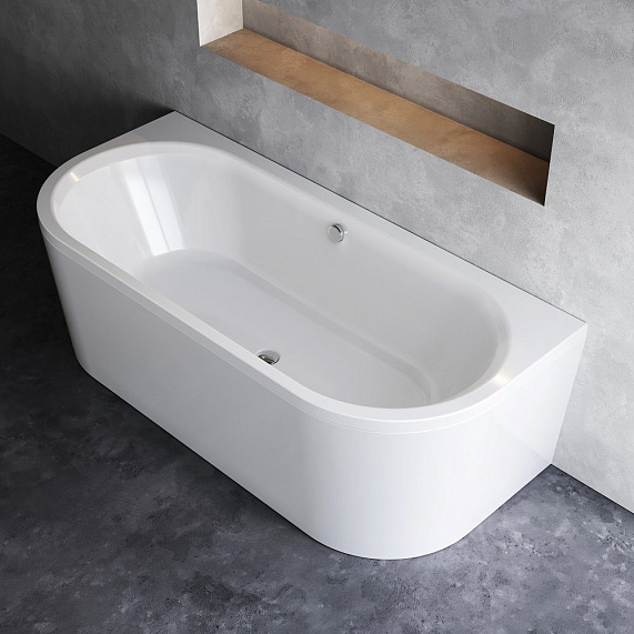 Ванна акриловая закругленная 180x80 AM.PM X-Joy W94A-180U80W-ARP белая глянцевая комплект c каркасом, панелью-3