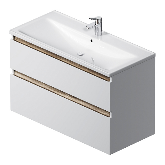 Тумба с раковиной 100 AM.PM X-Joy M85A-FHX1002-WC1002WG подвесная, белый глянец-10