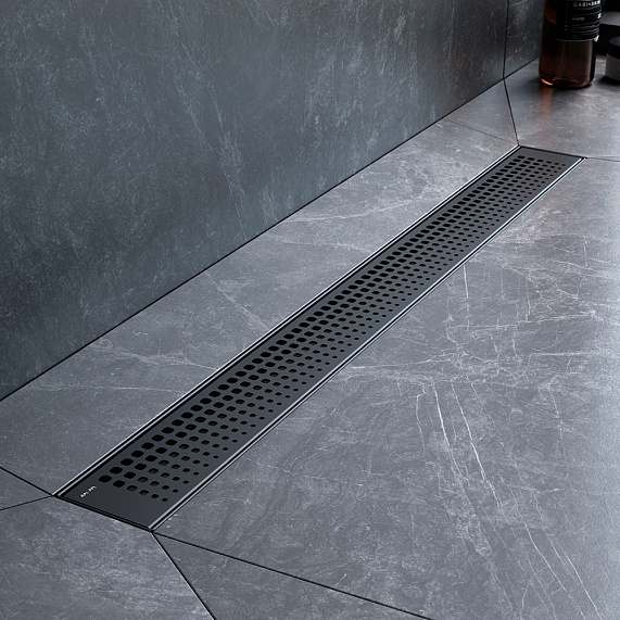 Душевой трап (лоток) 70 AM.PM MasterFlow W01SC-P11-070-01BM комбинированный затвор с черной матовой решеткой-4