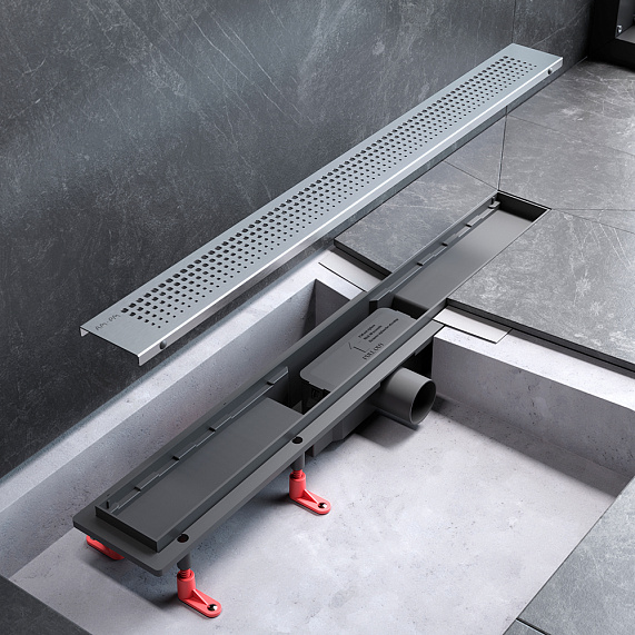 Душевой трап (лоток) 70 AM.PM PrimeFlow W02SC-P11-070-01SB комбинированный затвор со стальной матовой решеткой-7